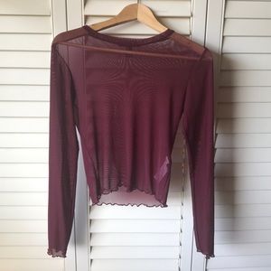 Sexy Burgundy Sheer Long Sleeve 🥀